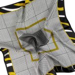 apaszka jedwabna DOTS-BLACK-GOLD-SCARF-