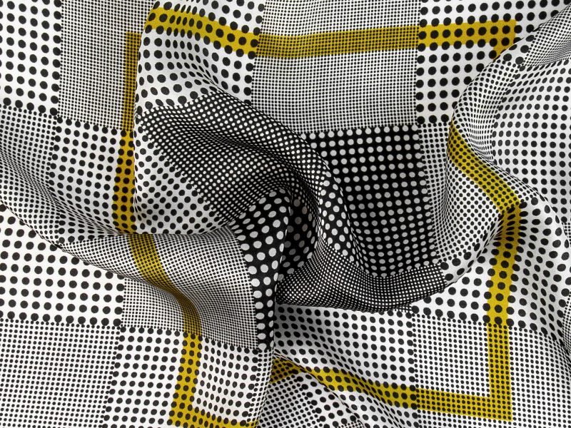 apaszka jedwabna DOTS-BLACK-GOLD-SCARF