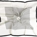 Apaszka jedwabna WHITE-BLACK-LINE-SCARF